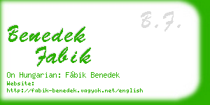benedek fabik business card