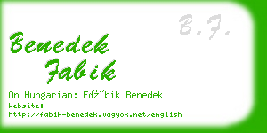 benedek fabik business card